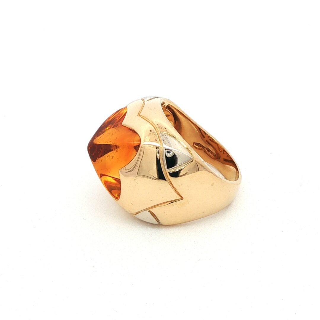 laterale anello BVLGARI Piramide quarzo citrino