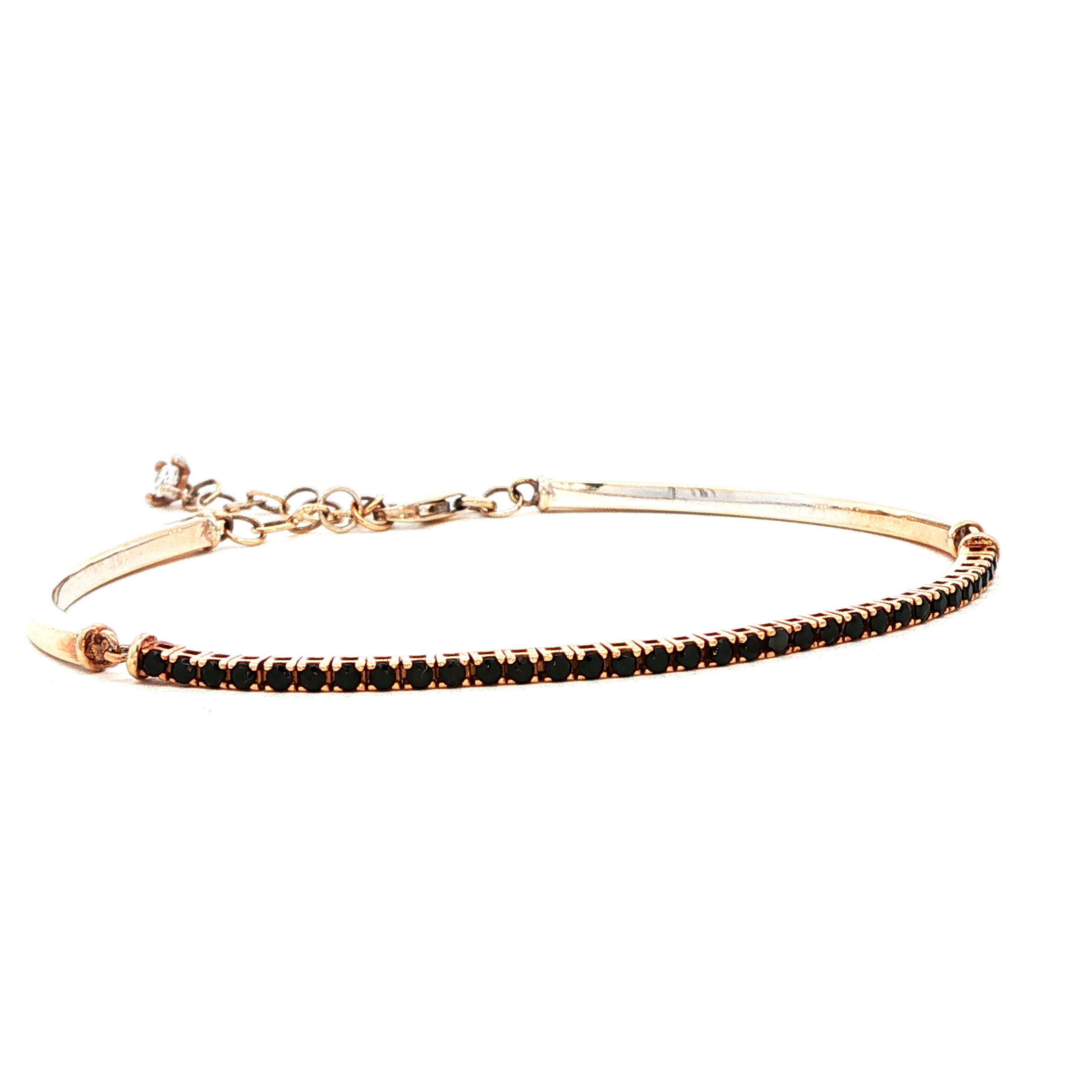 frontale Tennis Oro Rosa con diamanti Neri