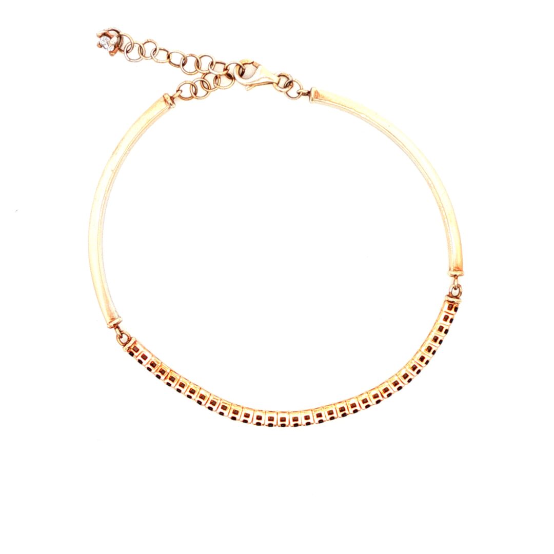 dall alto frontale Tennis Oro Rosa con diamanti Neri