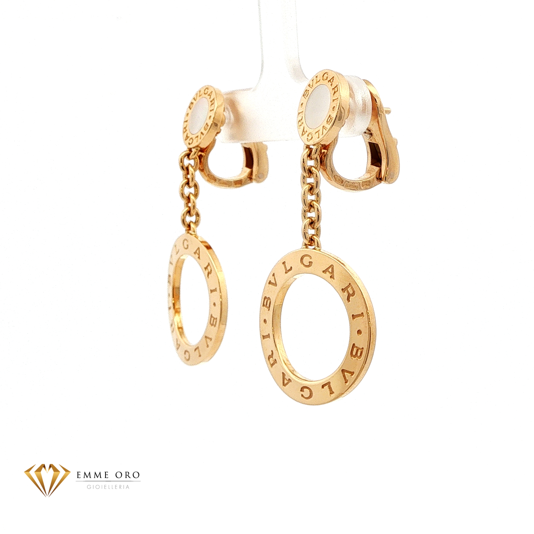 laterale Orecchini Orecchini BVLGARI Oro Giallo e Madreperla