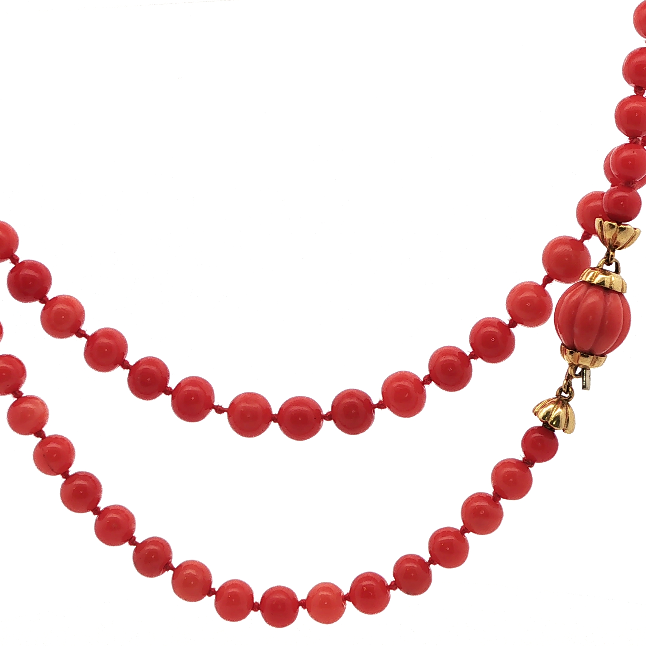 Collana Corallo Rosso e Oro dettaglio