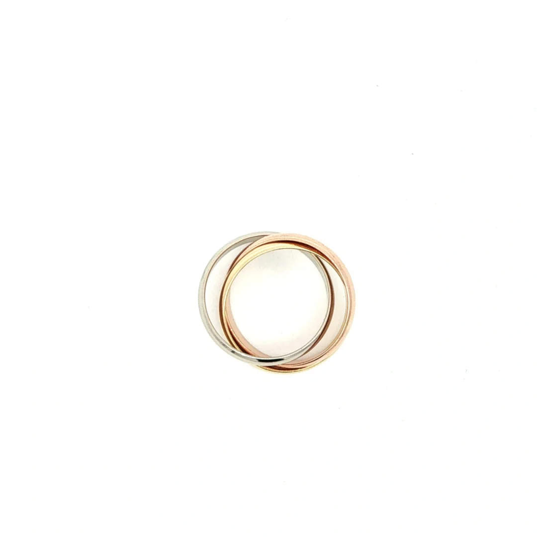 Anello Cartier Trinity Oro Tre Colori dettaglio dall'alto